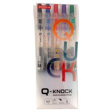 동아 큐노크 5종 세트 0.5mm, 검정, 파랑, 빨강, 보라, 초록, 1세트