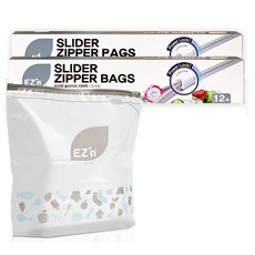 EZn이지엔 슬라이더 지퍼백, 특대(XL), 12개입, 2개