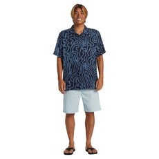 QUIKSILVER 男士豹紋標準版型短袖襯衫 QE21ST022KTP
