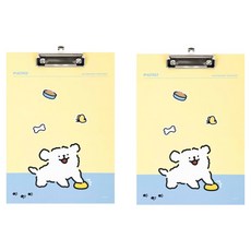 몰티즈 문서 종이 클립보드 A4, 2개, 레몬 + 스카이블루