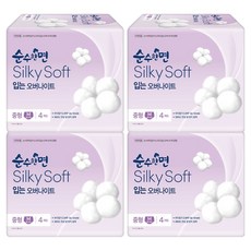 순수한면 실키소프트 입는 오버나이트, 중형, 4개입, 4개