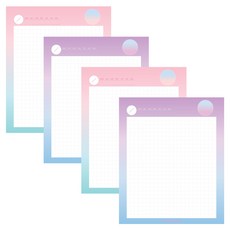 Iciel design 方格筆記本 小號 2款 x 2入組, 漸層紫藍色, 漸層粉藍色, 1套