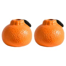 Mirnoa 迷你陶瓷室內裝飾花瓶 MMM3474 2入, 橘色