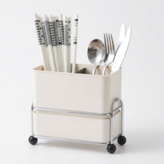 CUSSO 現代風瀝水餐具筒 19 x 16 x 10 cm, 象牙白, 1個