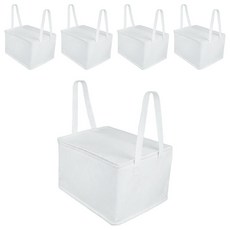 DesignPackage 拉鍊式3號蛋糕盒保冷袋, 白色, 5個