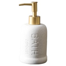 더자카 미니멀 스톤 세라믹 욕실 디스펜서, 화이트 골드, 1개
