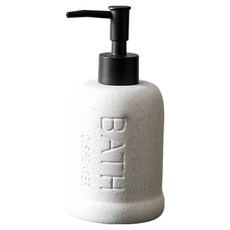 더자카 미니멀 스톤 세라믹 욕실 디스펜서, 화이트 블랙, 1개