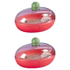 더자카 브라이트 컬러 욕실용 물빠짐형 비누 케이스 FREE(13 x 9 cm), 레드, 2개