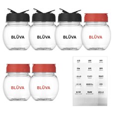 布魯巴 調味罐 黑色 250ml x 3入 紅色 250ml x 3入 字母貼紙 18種, 1個, 調味罐 2種, 字母貼紙 18種