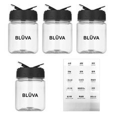 BLUEBARA 黑色調味罐 200ml 18種字母貼紙, 1個, 調味罐 4入, 18種字母貼紙
