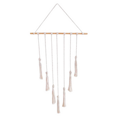 Inart 牆面裝飾 Macrame 白色流蘇串珠, 單一顏色