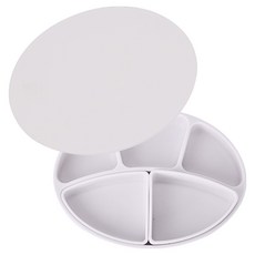 MODU'I BLUEMAMA 吸盤餐盤 + 2種分隔盤 + 餐盤蓋組合, 藍莓優格, 1套