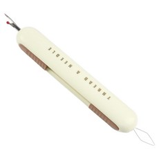 JSTrading 휴대용 2in1 바늘 실뜯개 끼우개, 1개, 베이지