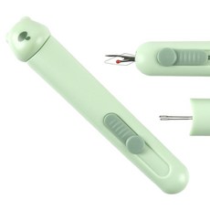 JSTrading 3in1 멀티 실꿰기 실뜯개 바늘 바늘통, 그린, 1개