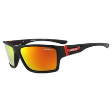 Style Horn 運動鏡面偏光自行車登山釣魚駕駛用高爾夫太陽眼鏡 510, C3 霧面黑 + 紅色鏡面, 1個