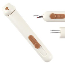 JSTrading 3in1 멀티 실꿰기 실뜯개 바늘 바늘통, 베이지, 1개