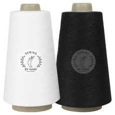 Sewing by Hand 大容量起司線 拷克線 10000m 2件組, 白色, 黑色, 1套