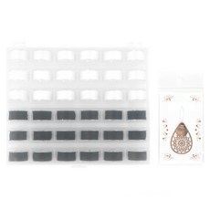JSTrading 가정용 미싱 보빈 밑실 36p + 케이스 + 실끼우개 세트, 흑백, 1세트