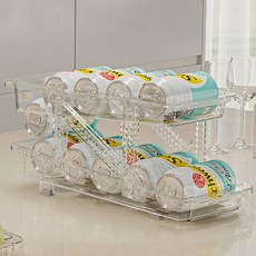 켈본 편리한 자동 다용도 음료 캔 정리 수납함 보관 상자 디스펜서 트레이, 투명