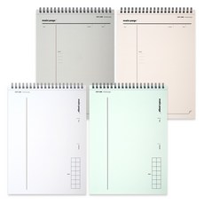 조선문방구 모노페이지 3000 컷팅라인 상철 스프링 B5 세로 노트 4종 세트, 화이트, 민트, 베이지, 그레이, 1세트
