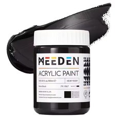 미덴 헤비바디 아크릴물감 대용량 마스블랙, 300ml, 1색