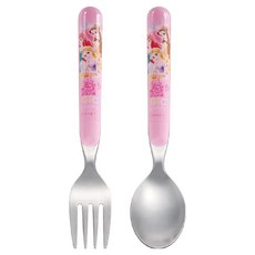 스케이터 SFR1 캐릭터 스푼 + 포크 세트 14cm, 디즈니공주, 1세트