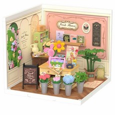 Rolife 若來 DIY迷你鮮花店立體拼圖 DW017B, 混合色, 1個, 156件