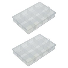 언더보스 플라스틱 칸칸이 케이스 19.2 x 13 x 3.5 cm, 투명, 2개