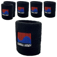 에이밀리 태극기 손목보호대, 블랙, 6개