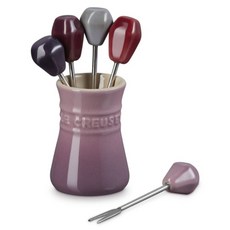 LE CREUSET 餐具組 葡萄紫 + 樹莓 + 錦葵紫 + 甜菜紫 + 迷霧灰, 1套, 餐叉 5支