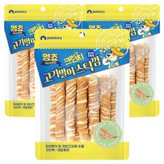 펫스토리 멍쵸 강아지 크런치 고기말이스틱껌, 3개, 200g, 황태 3개, 200g, 황태