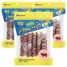 펫스토리 멍쵸 강아지 크런치 고기말이스틱껌, 3개, 200g, 소고기 3개, 200g, 소고기