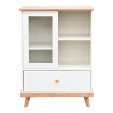E-home Bucolic 田園系 1門1開1抽收納實木腳邊櫃 GU008A, 原木色