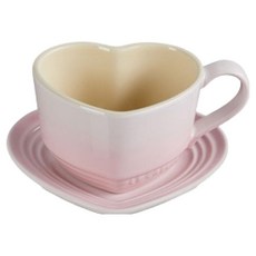 LE CREUSET 愛心馬克杯 220ml 託盤, 貝殼粉, 1個