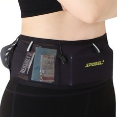 스포벨 플러스 러닝 마라톤 등산 헬스 해외여행 여권 핸드폰 벨트, S사이즈, 1개, 블랙