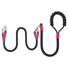 PASTEL PET 狗狗多功能雙頭牽繩, 黑色, 1個