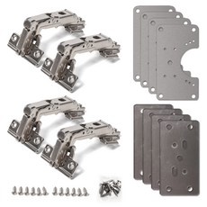 Sonjabisesang 門框 180度 外開式 衣櫃 鉸鏈 4入 C型加固板 4入 方形加固板 4入, 1個