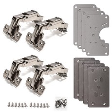 Sonjabisesang SK 165度 外露式 18T 衣櫃緩衝鉸鏈 4入 C型加固板 4入 方形加固板 4入, 1個