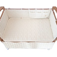 아이레빗 유아용 순면 곰누빔 도톰 양면 침대 패드 리안드림콧 호환, 크림아이보리, 1개