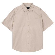 버커루 남녀공용 루즈핏 가슴자수 우븐 반팔 셔츠 B252Z0011P