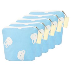 semoms 內裡防水邦尼熊藥物收納包 5入, 藍色