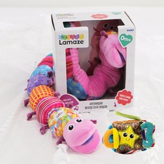 Lamaze 音樂刺激毛毛蟲安撫玩偶 + 觸覺骰子, 粉紅色(音樂刺激毛毛蟲玩偶), 1套