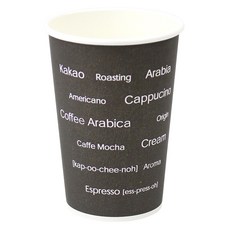 아이엔피 SS 블랙 영문 디자인 종이컵 330ml, 1개, 100개입