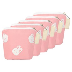 semoms 內裡防水邦尼熊藥物收納包 5入, 粉紅色