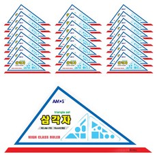 AMOS 阿摩司 三角尺 24入組, 透明, 1套