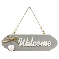 더플로우커머스 따뜻감성 우드 웰컴 도어사인 장식, 01 웰컴그레이