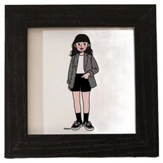 엑스터 심플 우드 사각 포토프레임, 1개, 블랙