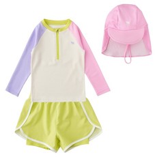 BLUEDOG 鬆餅格紋撞色泳衣3件組