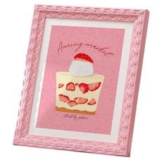 XTER 粉彩飾邊方形迷你相框, 1個, 粉紅色