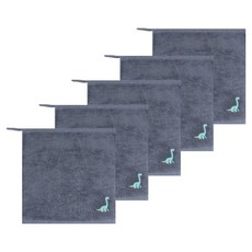 송월타월 공룡자수 클린 고리수건 핸드타올, 진하늘, 5개